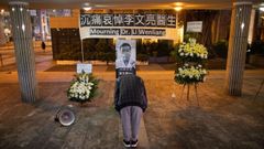 Homenaje al doctor Li Wenliang en Hong Kong