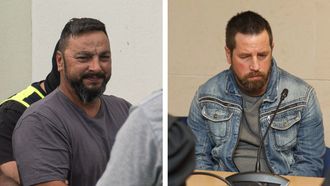 A la izquierda, Rafael Rivas cuando fue detenido en A Pobra. Al lado, el Chicle, durante el juicio por el crimen de Diana Quer