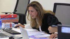 Elena Fernández Currás, en la primera jornada del juicio del accidente del Alvia en Santiago.