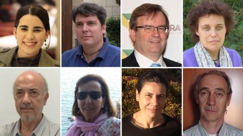 De izquierda a derecha, Mar�a Domingo, Carlos Mandianes, Mario Romeo, Maribel Fern�ndez Alonso,  Joan Botella, Carmen Salgado, Ana Losada y Siscu Baiges
