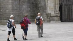 Turistas en la Catedral de Lugo este martes