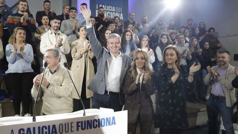 Alfonso Rueda, en un mitin en San Cibrao das Vi�as, Ourense