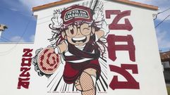 Mural conmemorativo da Festa da Carballeira de Zas, obra de Primo Rodr�guez (Vella Escola)