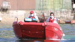 Pepe Barrio y Pilar Sarmiento durante la prueba celebrada en Outes