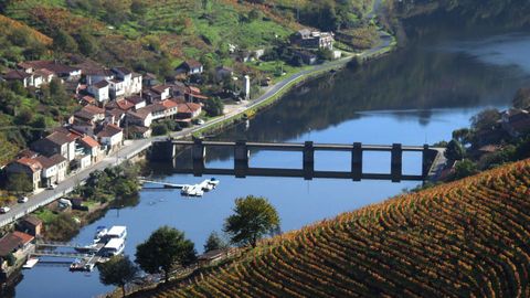 Uno de los ejes del plan paisajstico es el tramo del Mio que discurre entre Chantada y Os Peares. En la imagen, puente de Belesar
