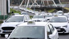 Gran mobilizaci�n do sector do taxi a comezo de ano.