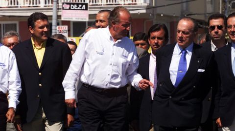 Juan Carlos I en la presentacin de la regata Sardina Cup en Sanxenxo, ao 2000