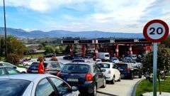 Atascos en la gasolinera de Tui