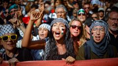 Manifestacin en apoyo a Gaza en Barcelona