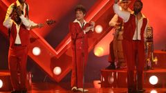 Bruno Mars, en su actuaci�n en la gala de los Grammy