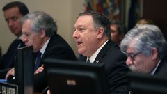 Mike Pompeo, durante la reuni�n del Consejo Permanente de la OEA