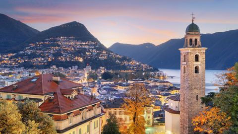 Una vista general de Lugano, una de las principales ciudades suizas.