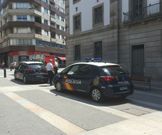 La polic�a traslad� a los acusados en dos coches distintos. 