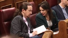 Iglesias, en una foto de archivo junto a Irene Montero, exig�a estar en la comisi�n de Inteligencia