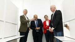 Simarro mostr� a Rueda, Quintana y Pi�eiro las instalaciones de la empresa.