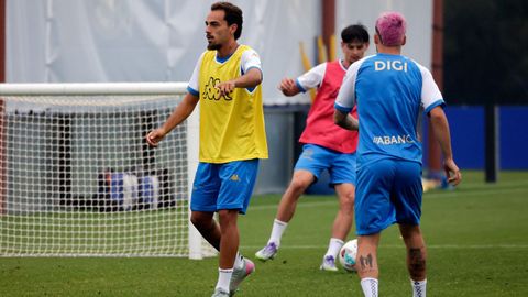 Quagliata, Mella y Pati�o, durante un entrenamiento el a�o pasado en la pretemporada