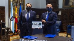Joaqu�n Sanz, de Arrate Energy, presento el proyecto de la planta de biog�s al presidente de la Diputaci�n, Jos� Manuel Baltar