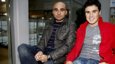 Con Omar Gonz�lez, por aquel entonces (2008) entrenador de G�mez Noya y uno de los art�fices de que llegase a lo m�s alto.