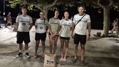 Juan M�guez, Luc�a Orbe, Marta Quelle, Luc�a Fern�ndez y Alberto Pigueiras, la expedici�n viveirense en O Barco de Valdeorras.