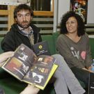 Xosel D�ez e Helena Varela, onte, na presentaci�n do c�mic. 