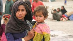 Campamento de afganos en la estaci�n de trenes de Chaman, en Pakist�n.
