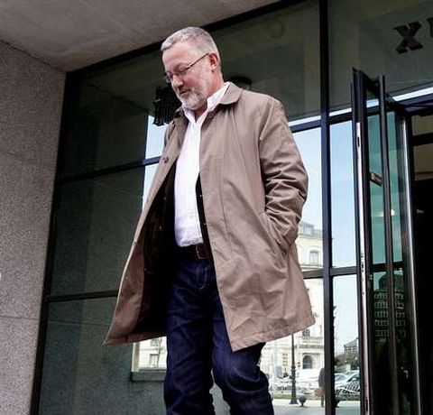 Lago saliendo del Juzgado de Lugo el 28 de marzo.