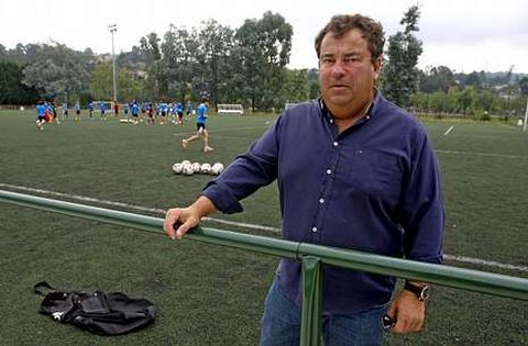 Milo Abelleira, durante uno de los entrenamientos de las categor�as inferiores en A Xunqueira.