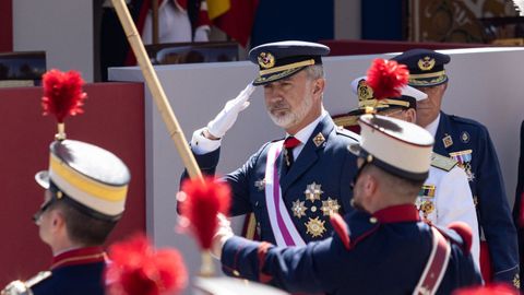 El Rey Felipe VI durante el desfile militar