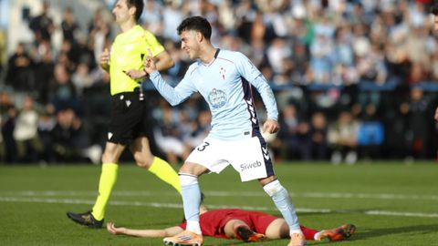 Hugo �lvarez, en el Celta-Valencia de la primera vuelta.