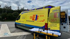 La ambulancia medicalizada de A Mari�a, con sede en Foz, donde lucharon durante a�os para conseguir este servicio