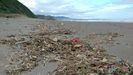 Basura en el playn de Bayas, en Castrilln, en la temporada de invierno