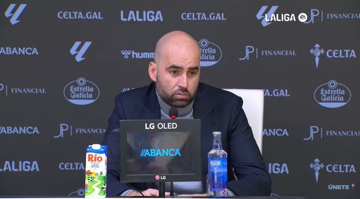 Claudi Gir�ldez, en la rueda de prensa posterior al Celta-Rayo.