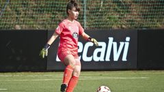 La guardameta de As Celtas Naiara Mart�nez, en un partido en A Madroa.
