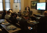 Un momento de la exposici�n de Navantia, Reganosa y Gas Natural en Londres. 