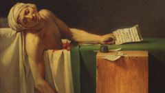Detalle del lienzo de Jacques-Louis David �La muerte de Marat� (1793) que ilustra del libro.