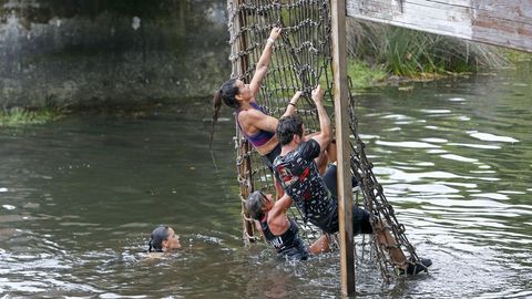 Pruebas de la Gladiator Race en la isla de las esculturas de Pontevedra