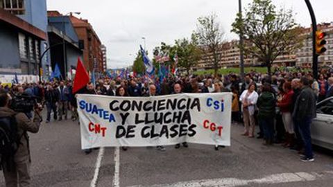 Manifestaci�n alternativa del 1 de mayo, convocada por los sindicatos minoritarios en Gij�n