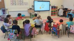 Fotograf�a de arquivo dunha clase no colexio de Sober