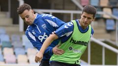 Pe�a, con el peto verde durante la sesi�n de este viernes, formar� finalmente parte de la convocatoria del Barakaldo. 