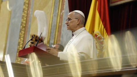 El papa Le�n XIV en el Congreso de los Diputados.
