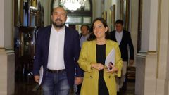 Ins Rey con Jos Manuel Lage, a la entrada del pleno