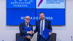 El presidente de la Diputaci�n, Jos� Manuel Baltar, y el Sogarpo, Artur Yuste, firmaron el convenio para facilitar el cr�dito a aut�nomos y peque�as empresas.