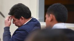 El expresidente Castillo, durante la lectura de su sentencia.