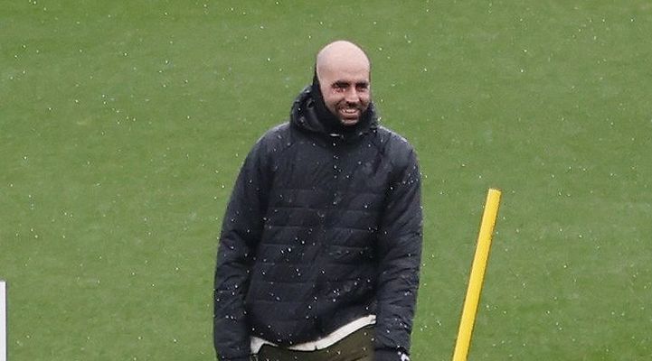 Claudio Gir�ldez, durante un entrenamiento del Celta en la Cidade Deportiva Afouteza.