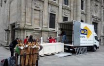 Las obras fueron transportadas con medidas de seguridad del museo catedralicio a la Cidade da Cultura