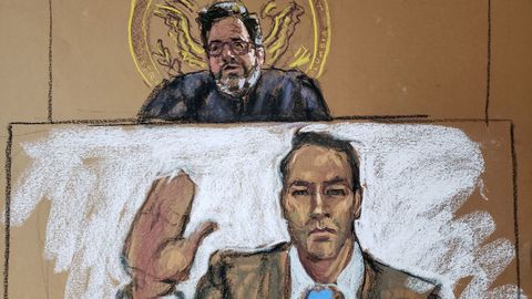 Dibujo de Klete Keller durante el juicio
