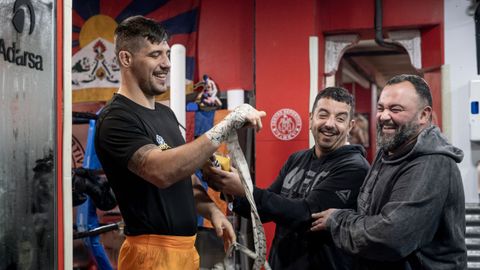 Joel Álvarez, durante un día de su rutina de entrenamiento en el Centro Deportivo Tibet, en Gijón
