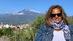 Luc�a Casta�eda, que trabaja como gu�a tur�stica en Santiago, en un viaje por Italia