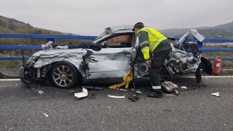 Estado en el que qued el turismo tras el accidente