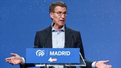 Feijoo durante un acto del PP madrile�o.